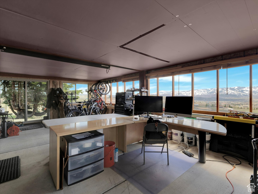 Office space with a mountain view
