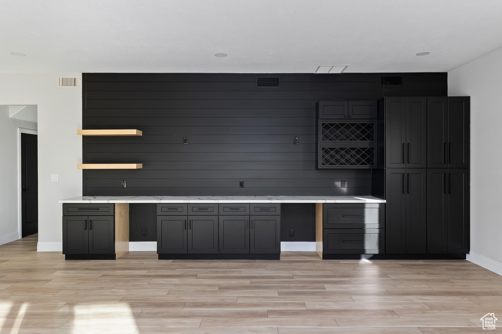 Interior space with light hardwood / wood-style floors