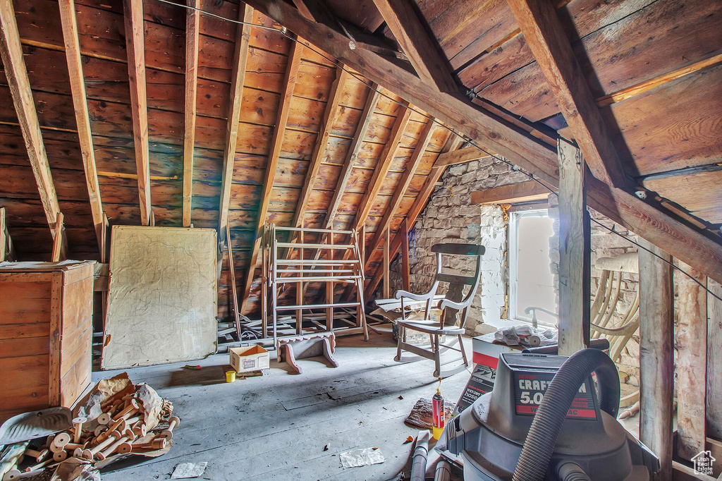 View of unfinished attic