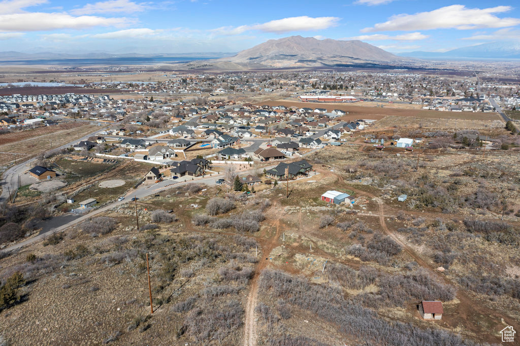 Drone / aerial view with a mountain view