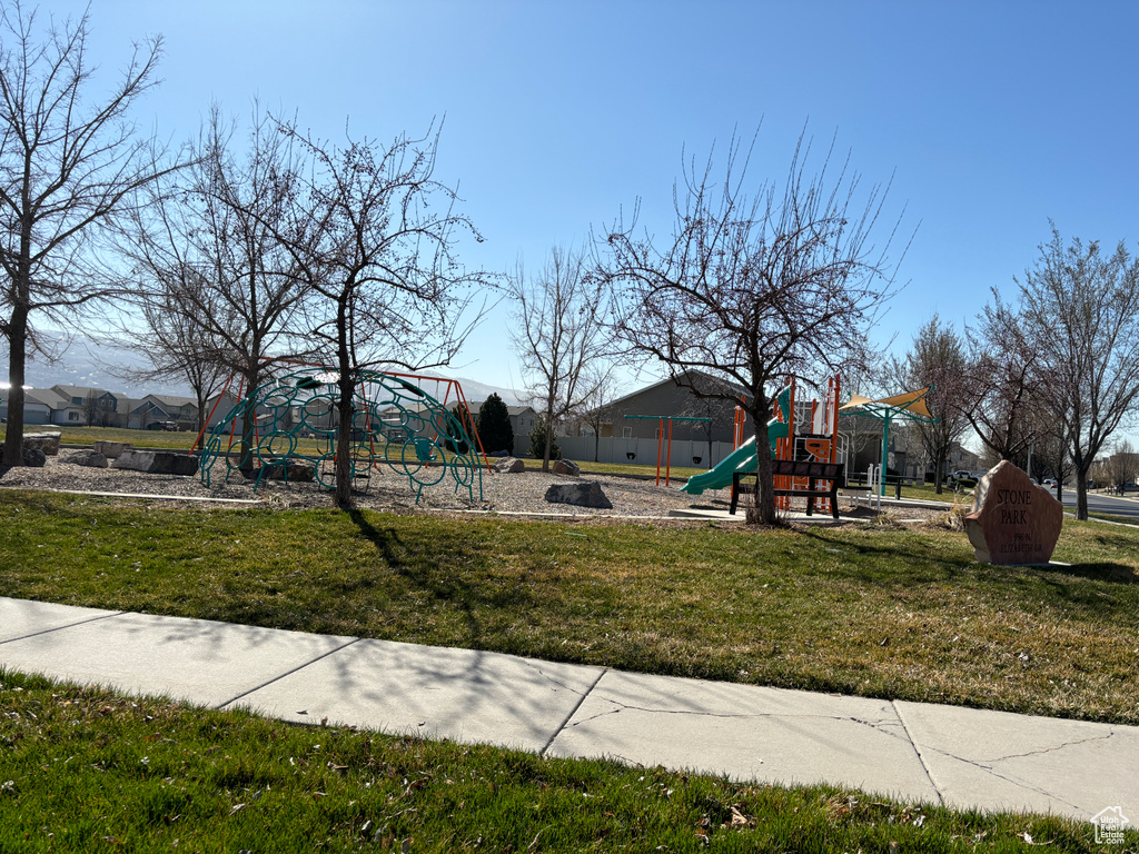 Exterior space featuring a playground