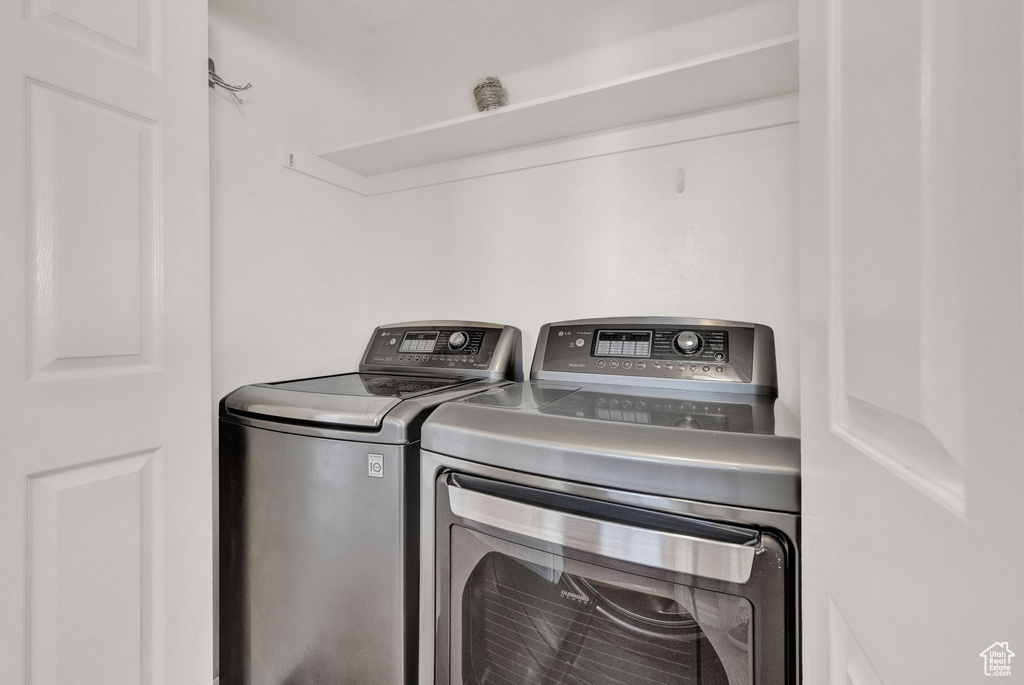 Laundry room featuring washer and dryer
