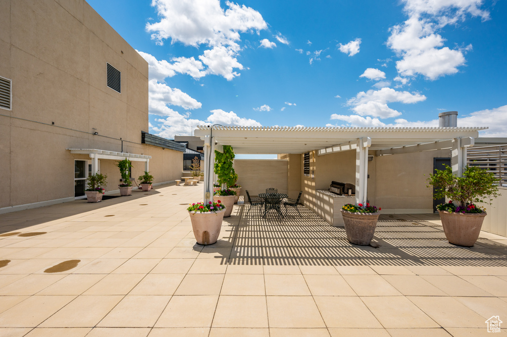 View of patio / terrace with a pergola