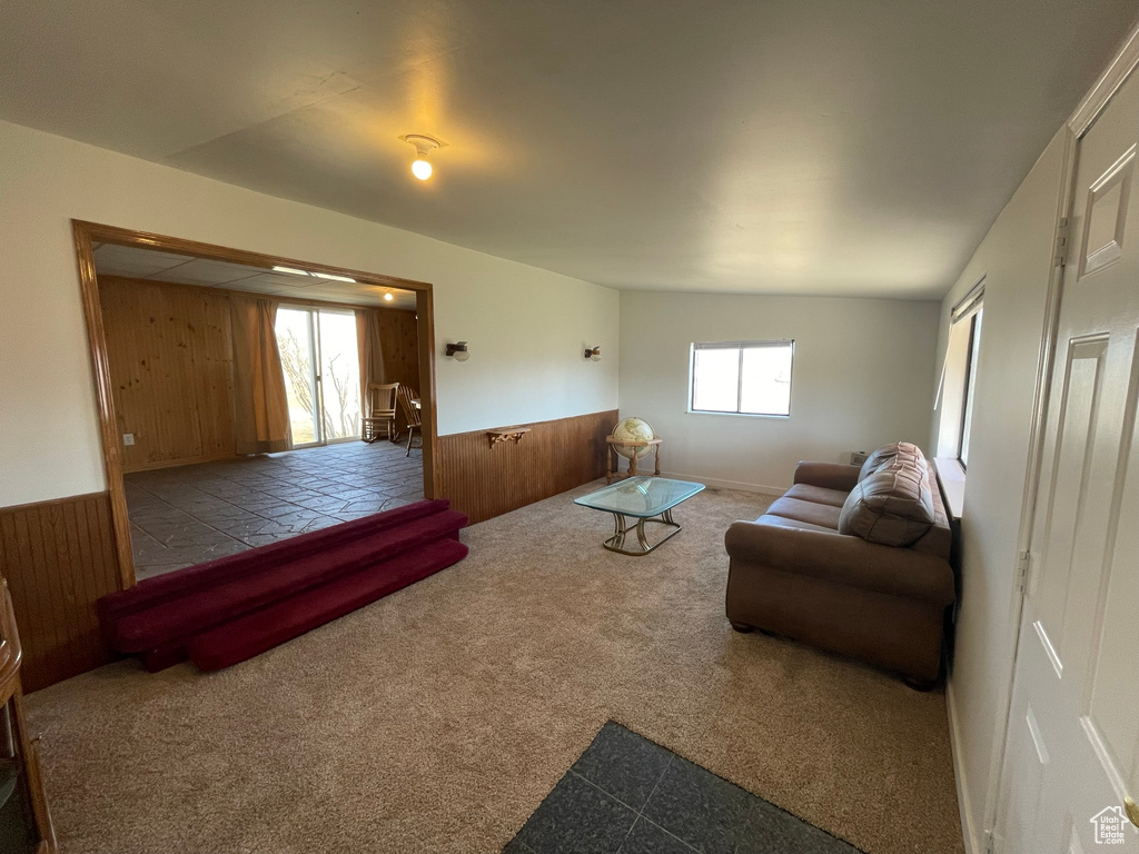 Living room with carpet flooring