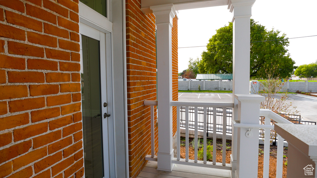 Balcony featuring a porch