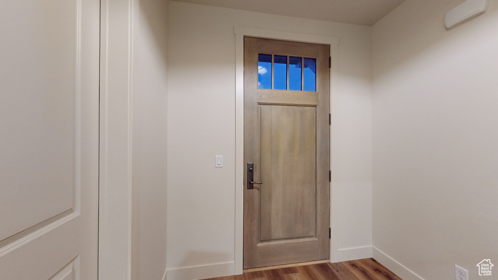 Interior space with hardwood / wood-style flooring