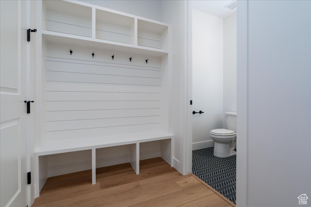 Mudroom featuring light hardwood / wood-style floors