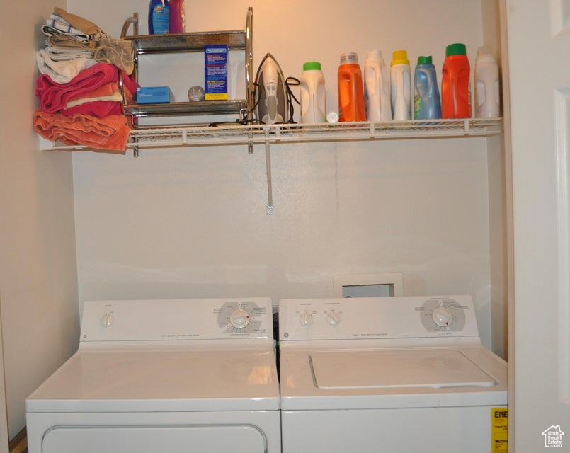 Laundry area with washing machine and dryer