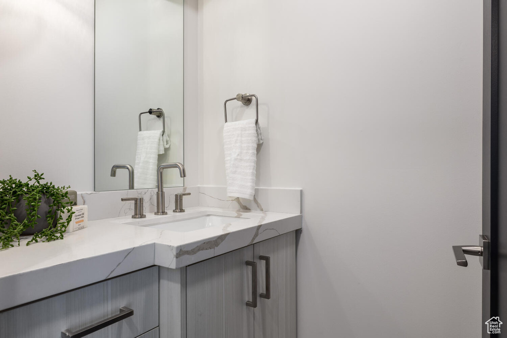 Bathroom featuring oversized vanity