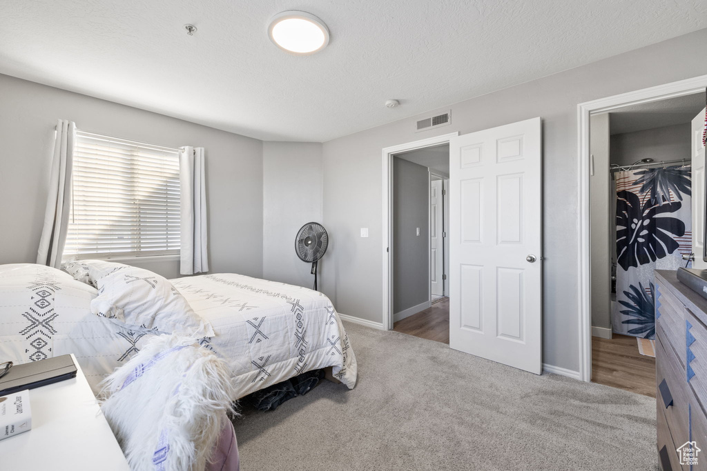 Bedroom featuring a closet, carpet floors, and a walk in closet