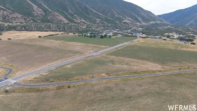 Aerial view featuring a mountain view and a rural view