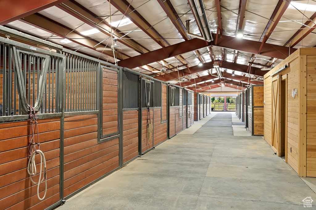 View of stable with an outdoor structure