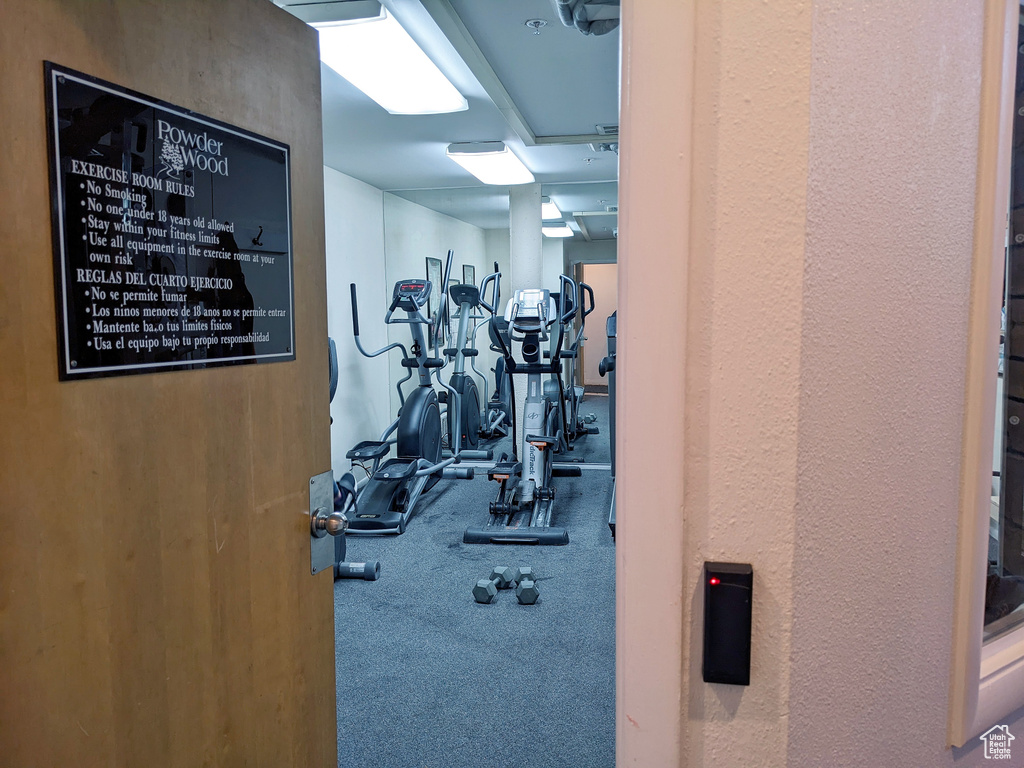 View of workout area