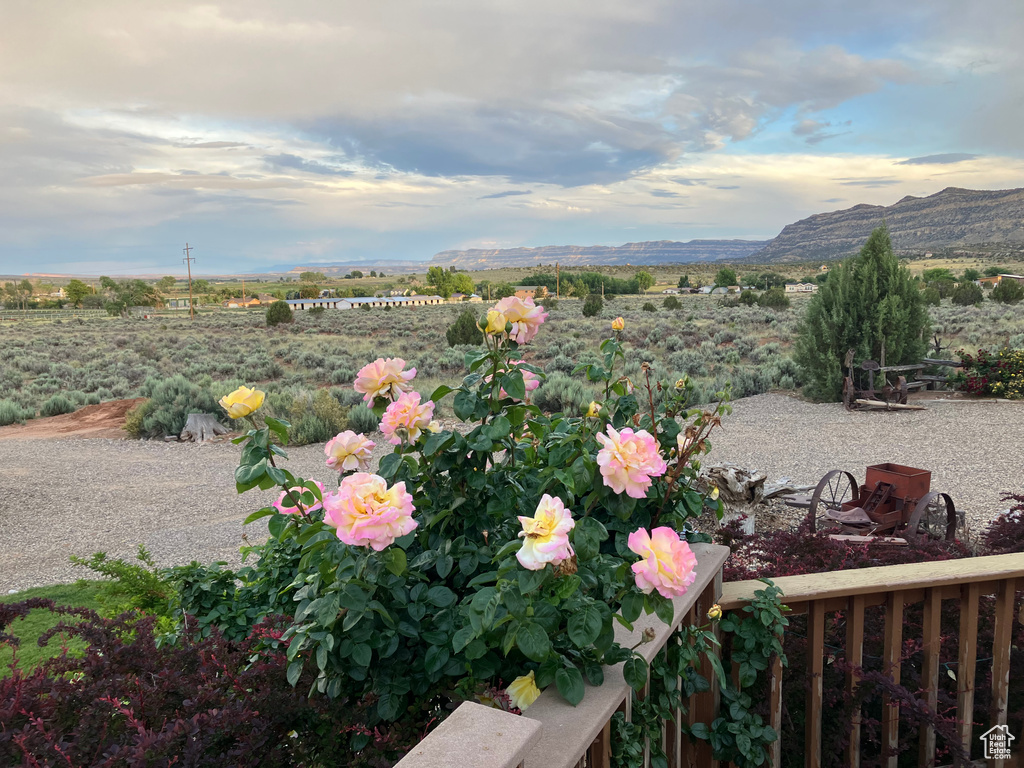 View of yard featuring a mountain view