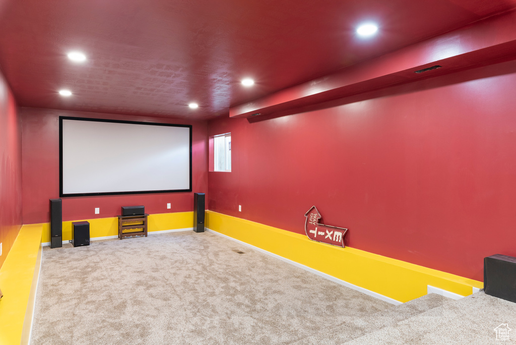 Cinema with carpet floors
