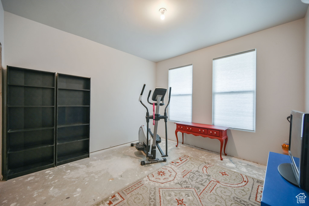 Exercise room featuring a wealth of natural light