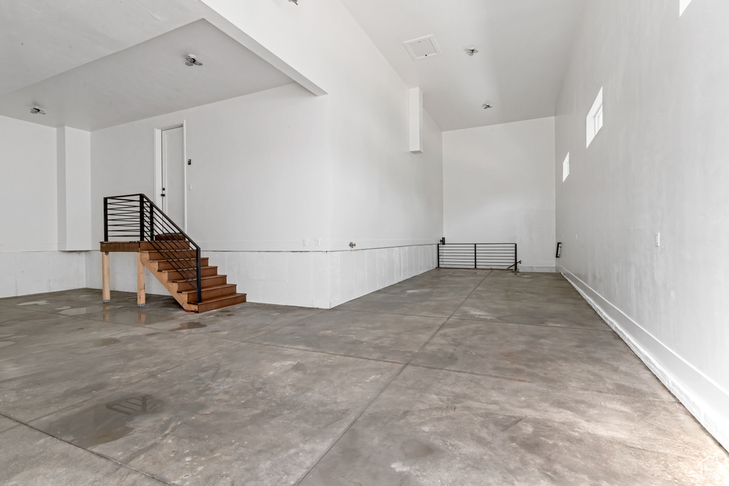 Interior space with concrete floors