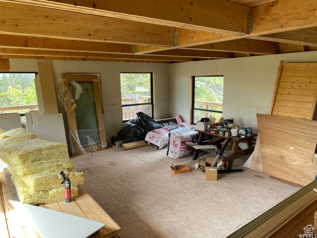 Living room featuring a wealth of natural light