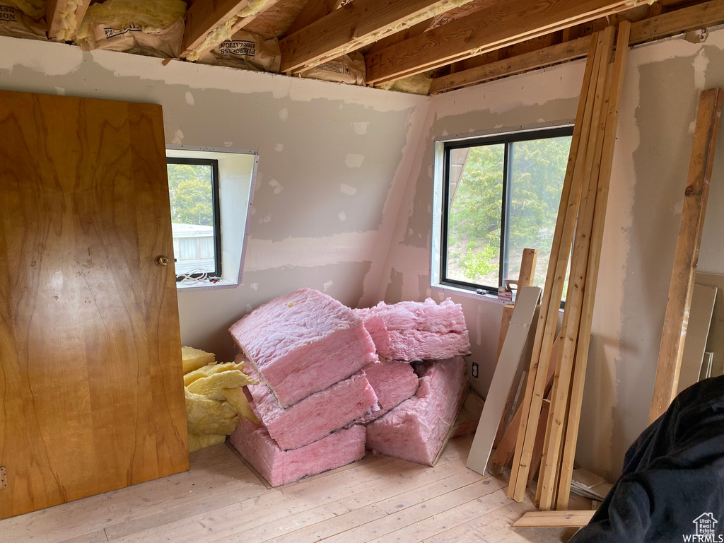 Miscellaneous room featuring light hardwood / wood-style floors