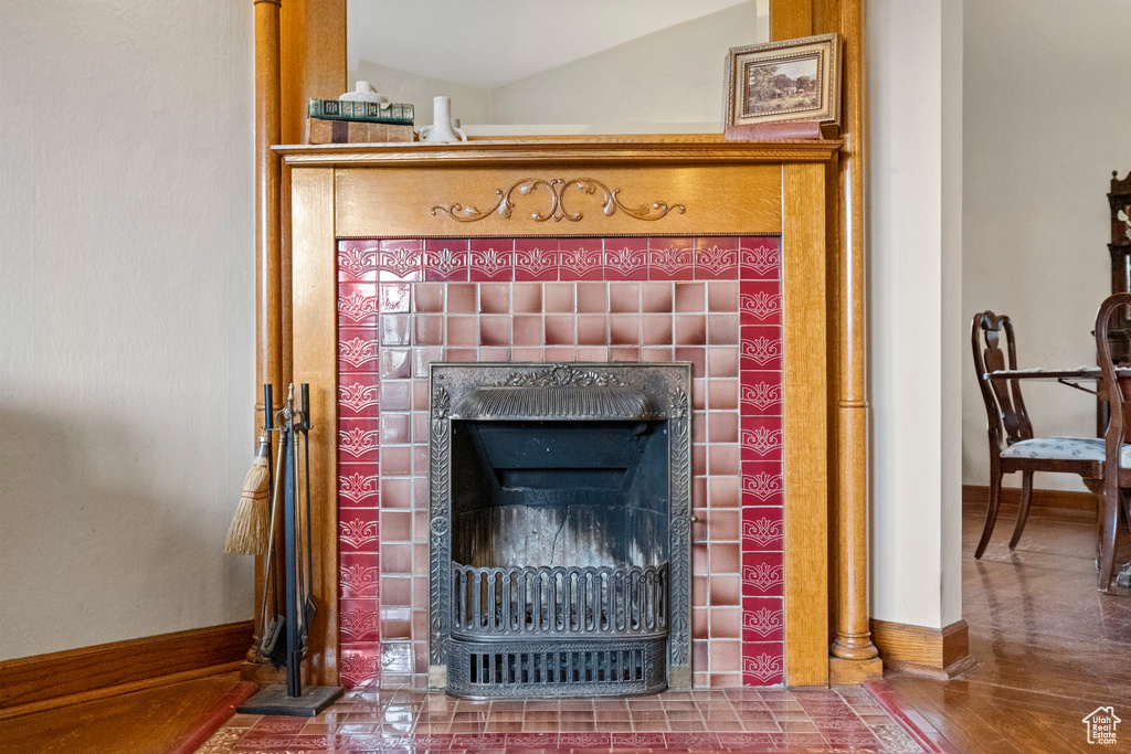 Room details with a fireplace