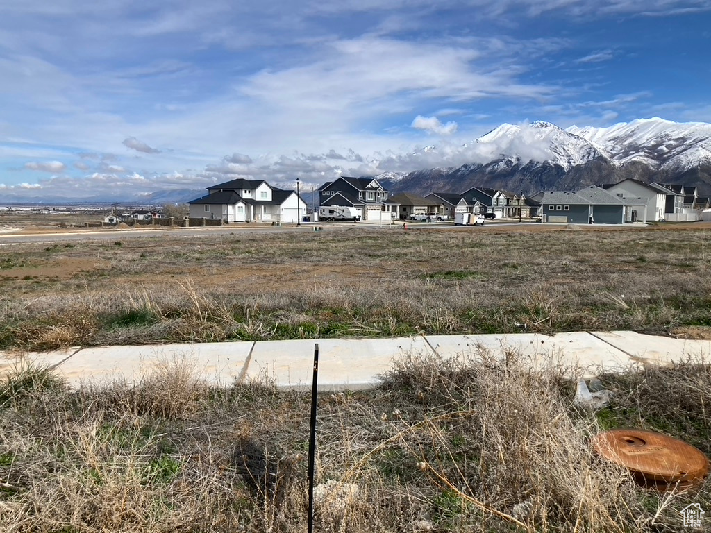 View of yard with a mountain view