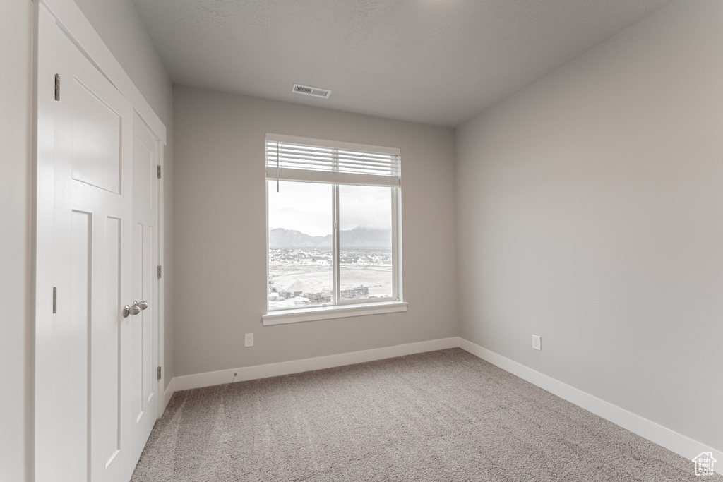 Unfurnished bedroom with carpet flooring