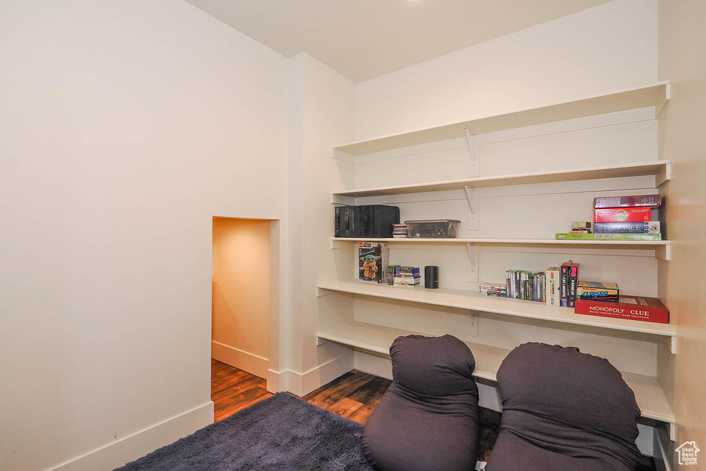 Office featuring dark hardwood / wood-style flooring