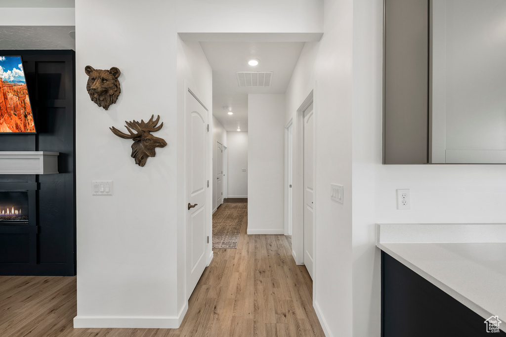 Hallway featuring light hardwood / wood-style floors