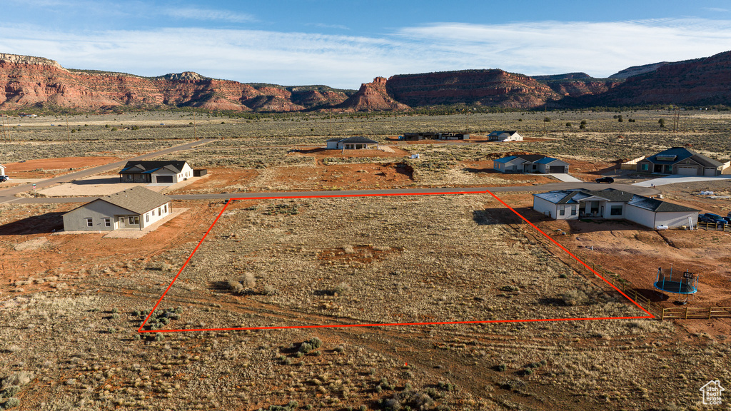 Bird's eye view featuring a mountain view and a rural view