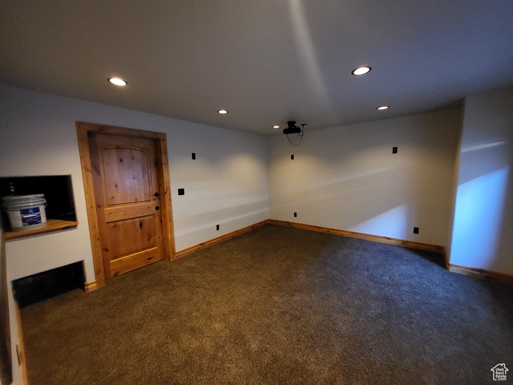 Interior space with carpet floors