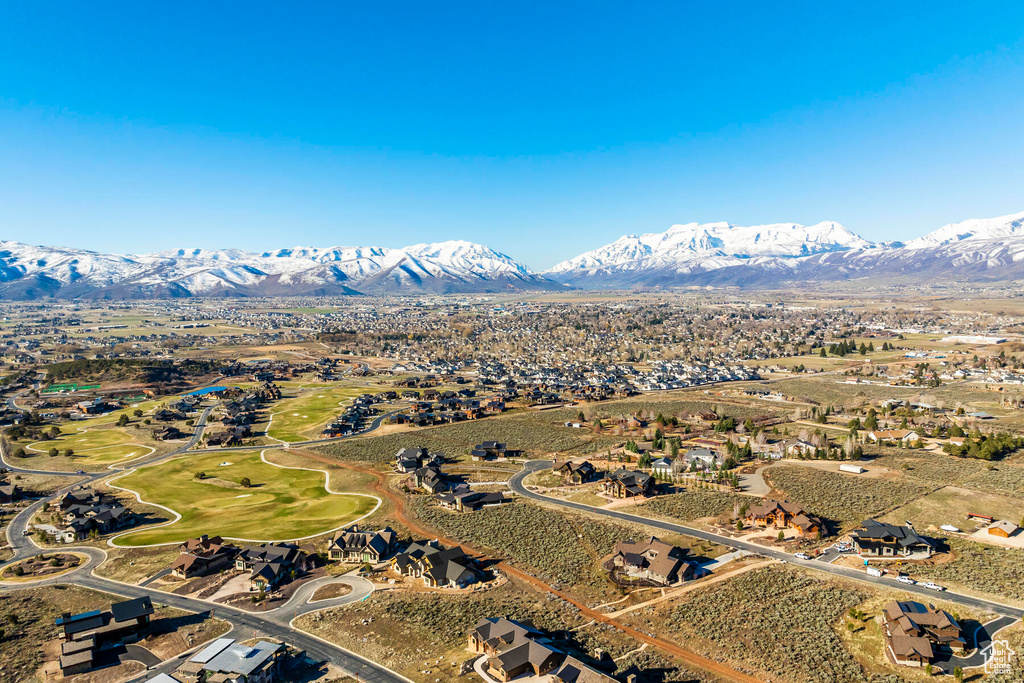 Bird's eye view featuring a mountain view