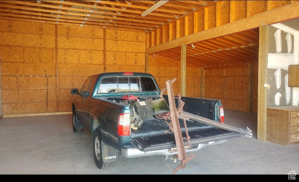 Garage with a carport