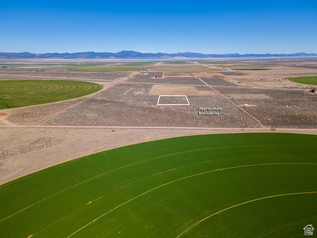 Aerial view with a mountain view and a rural view