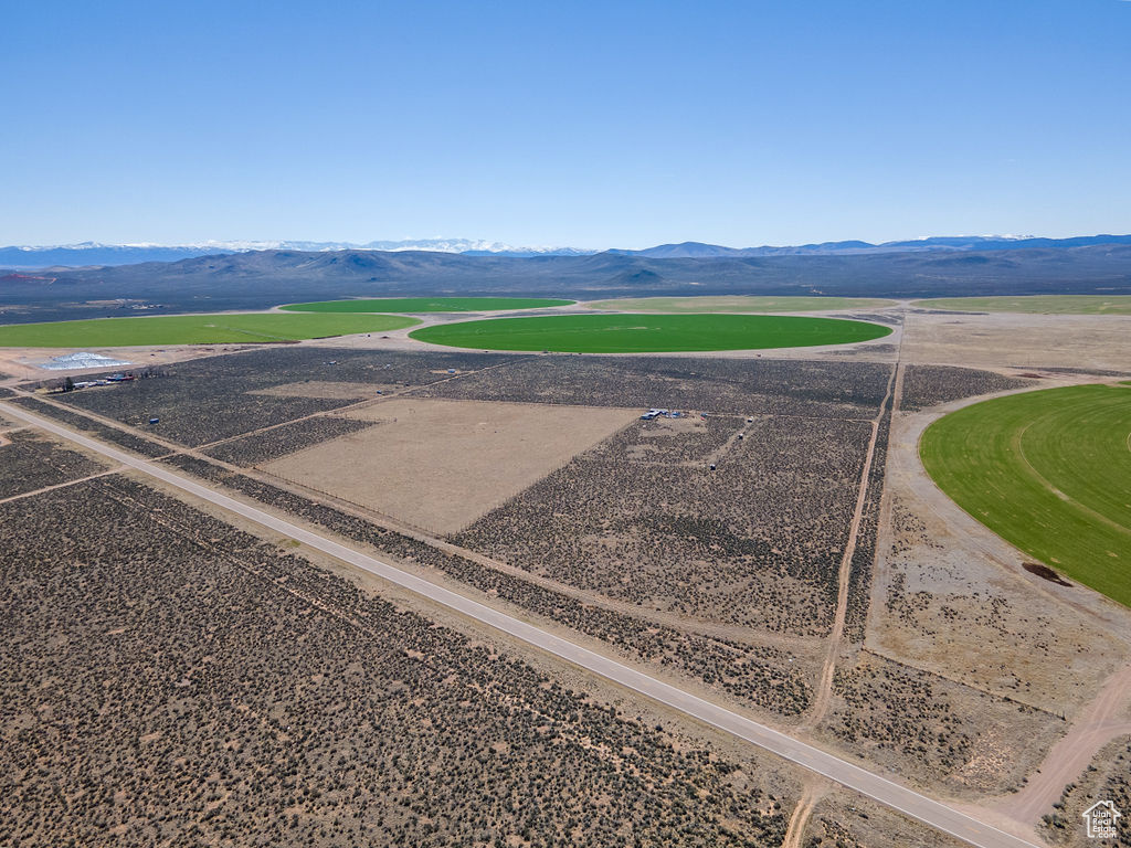 Drone / aerial view with a mountain view