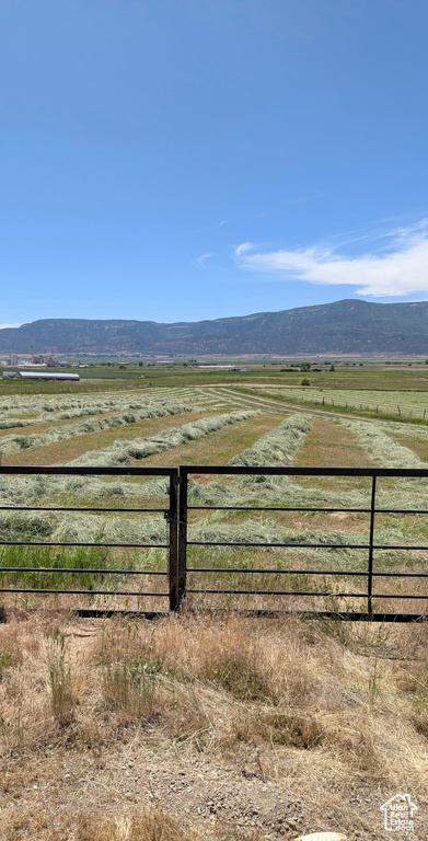 View of mountain background with rural landscape
