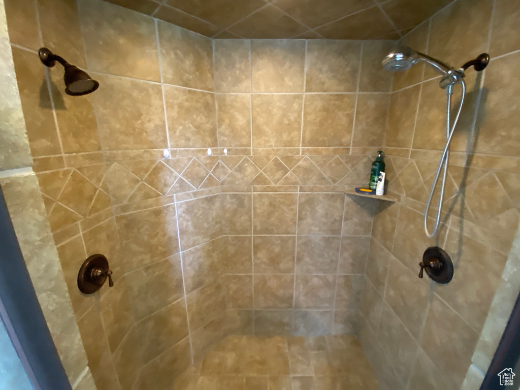 Interior details featuring tiled shower