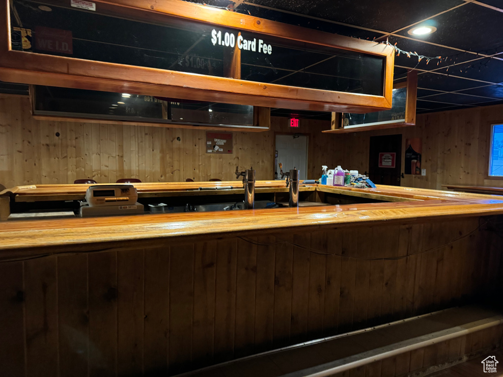 Bar with wooden counters