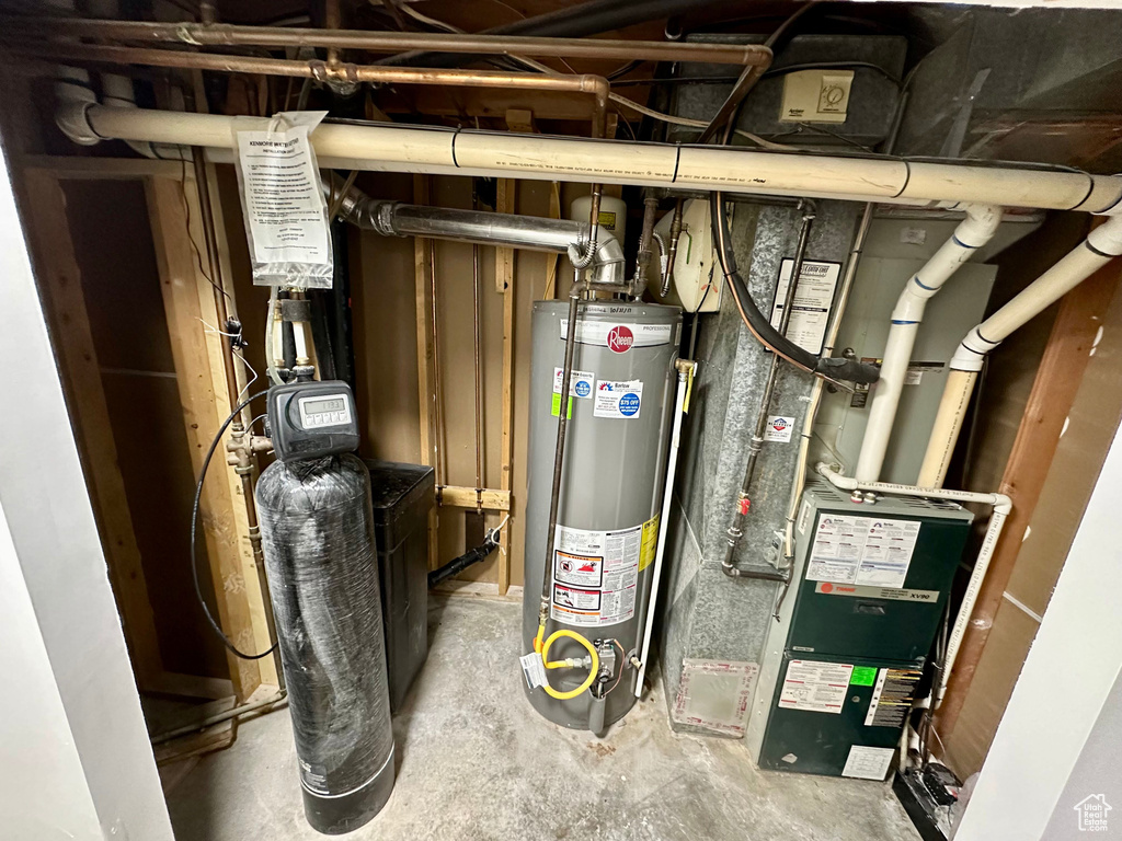 Utility room with gas water heater