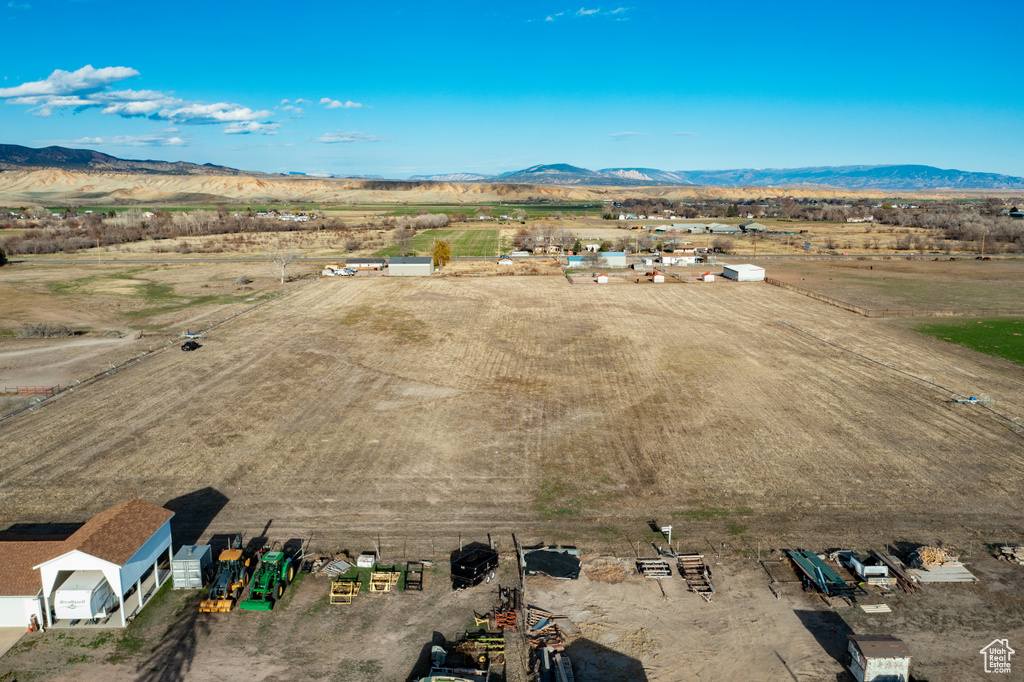 Aerial view with a rural view and a mountain view