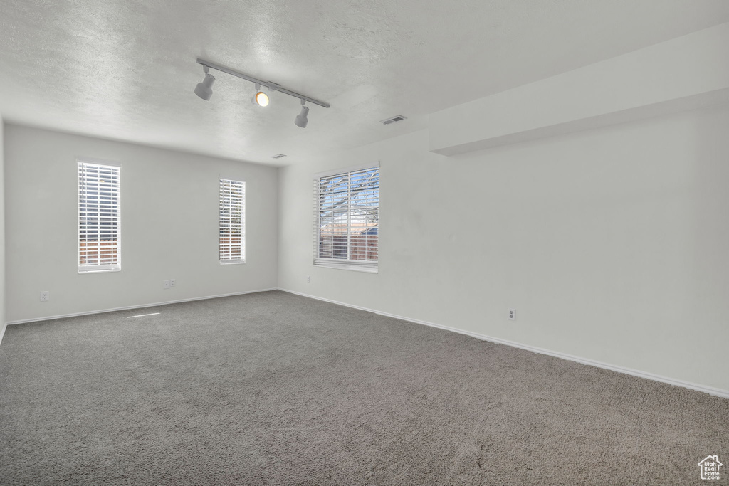 Spare room featuring plenty of natural light and carpet floors