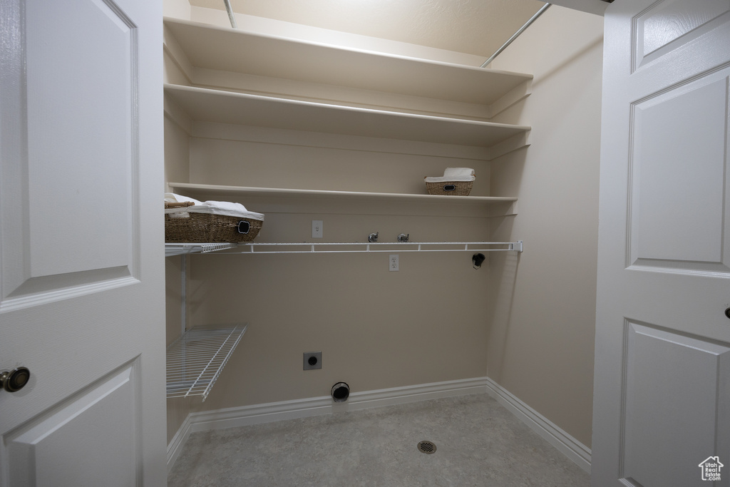 Laundry room featuring hookup for an electric dryer