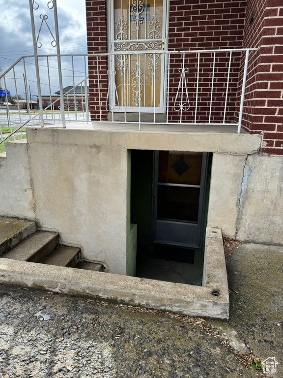 View of entry to storm shelter
