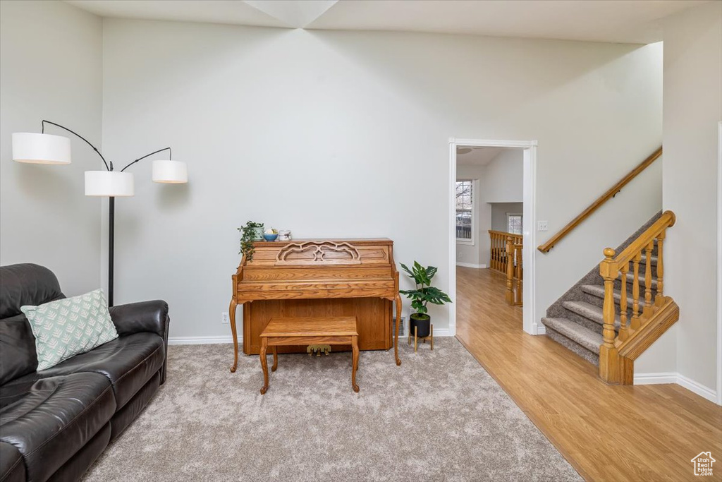 Living room featuring light wood-type flooring