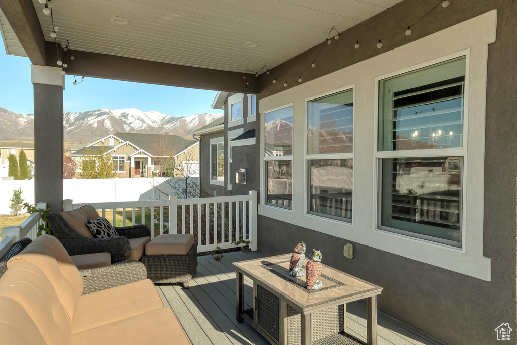 Exterior space featuring a healthy amount of sunlight and a mountain view