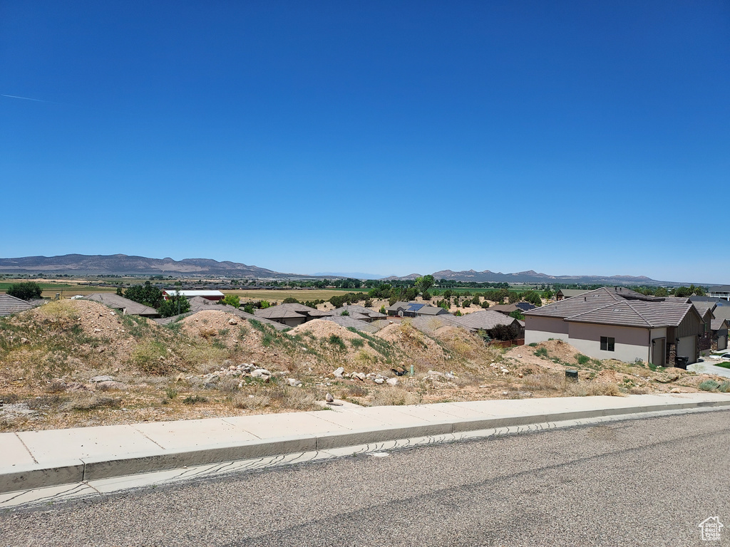 Exterior space with a mountain view