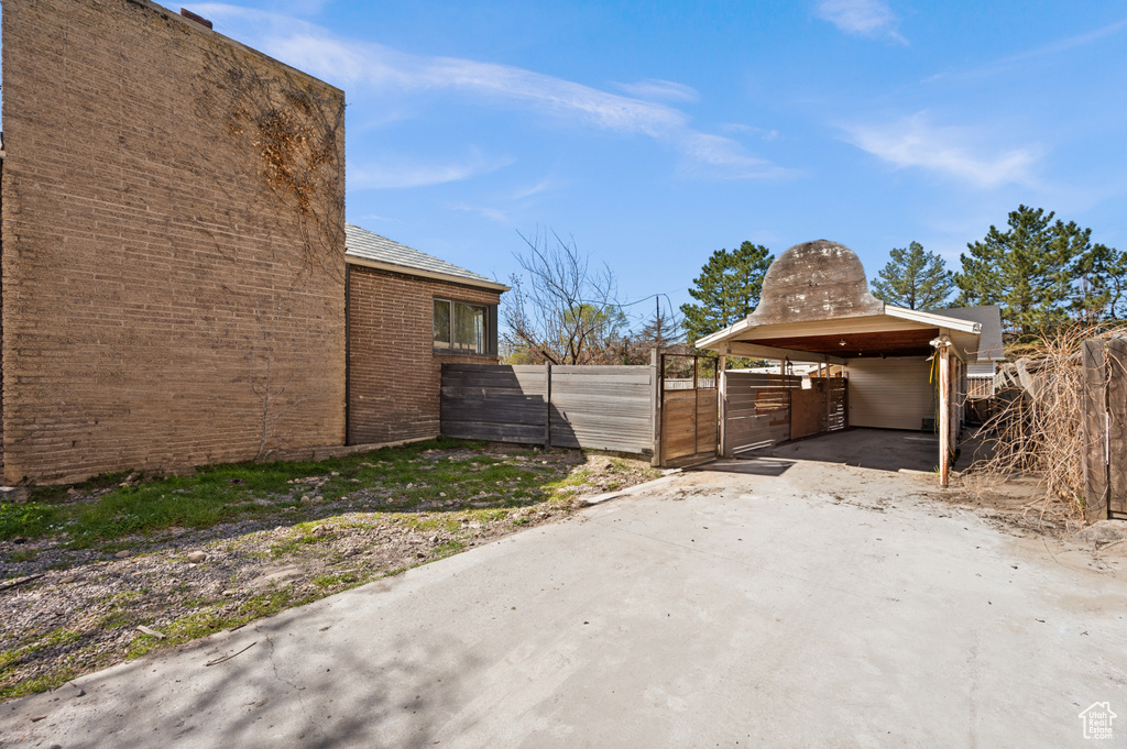 View of home\\\'s exterior with a carport