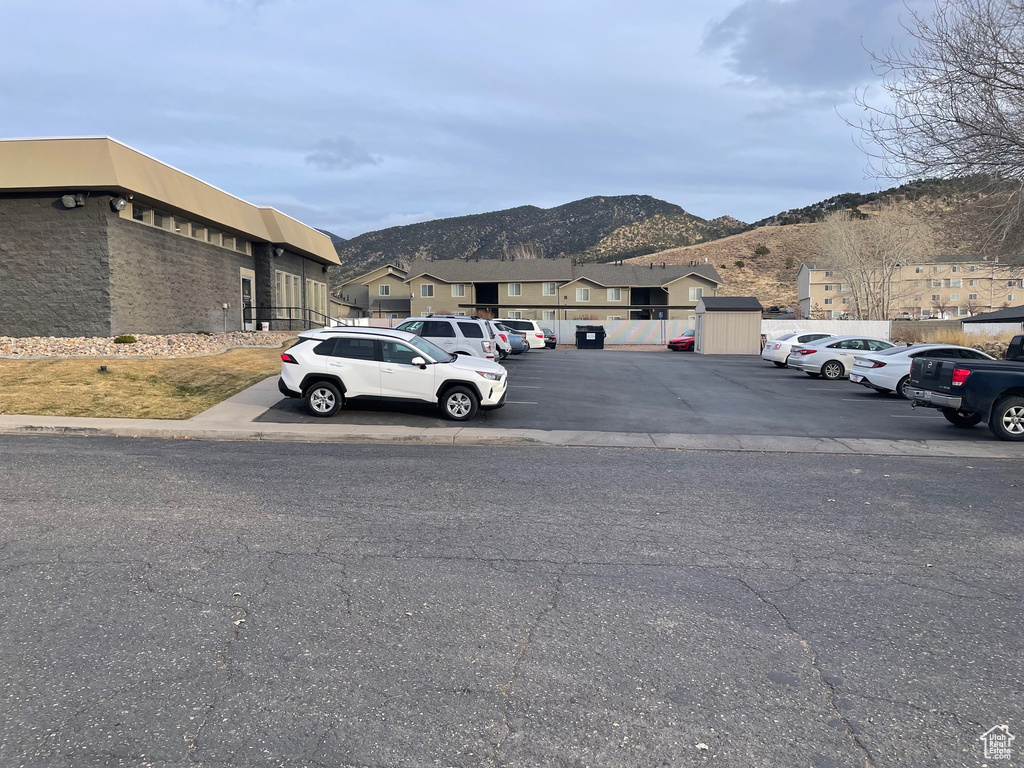 Exterior space with a mountain view