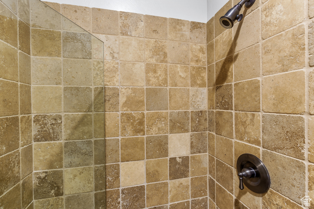 Room details featuring tiled shower