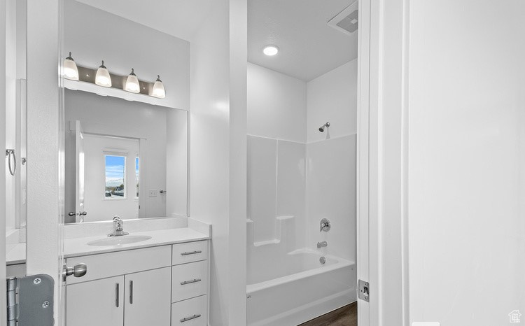 Bathroom with  shower combination and vanity
