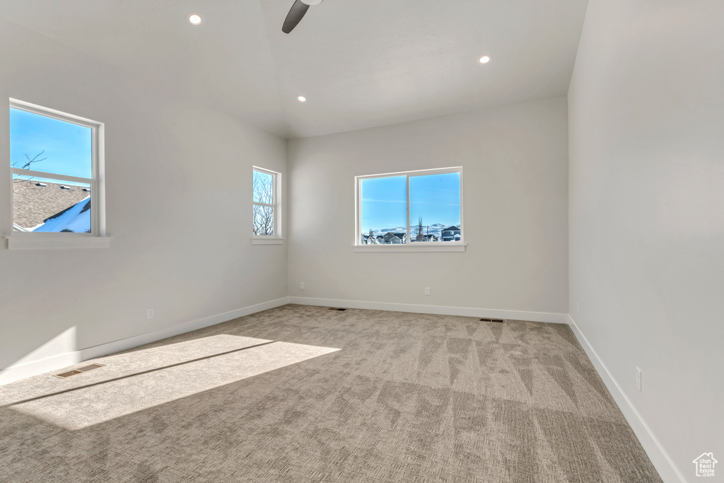 Empty room featuring a wealth of natural light and light colored carpet
